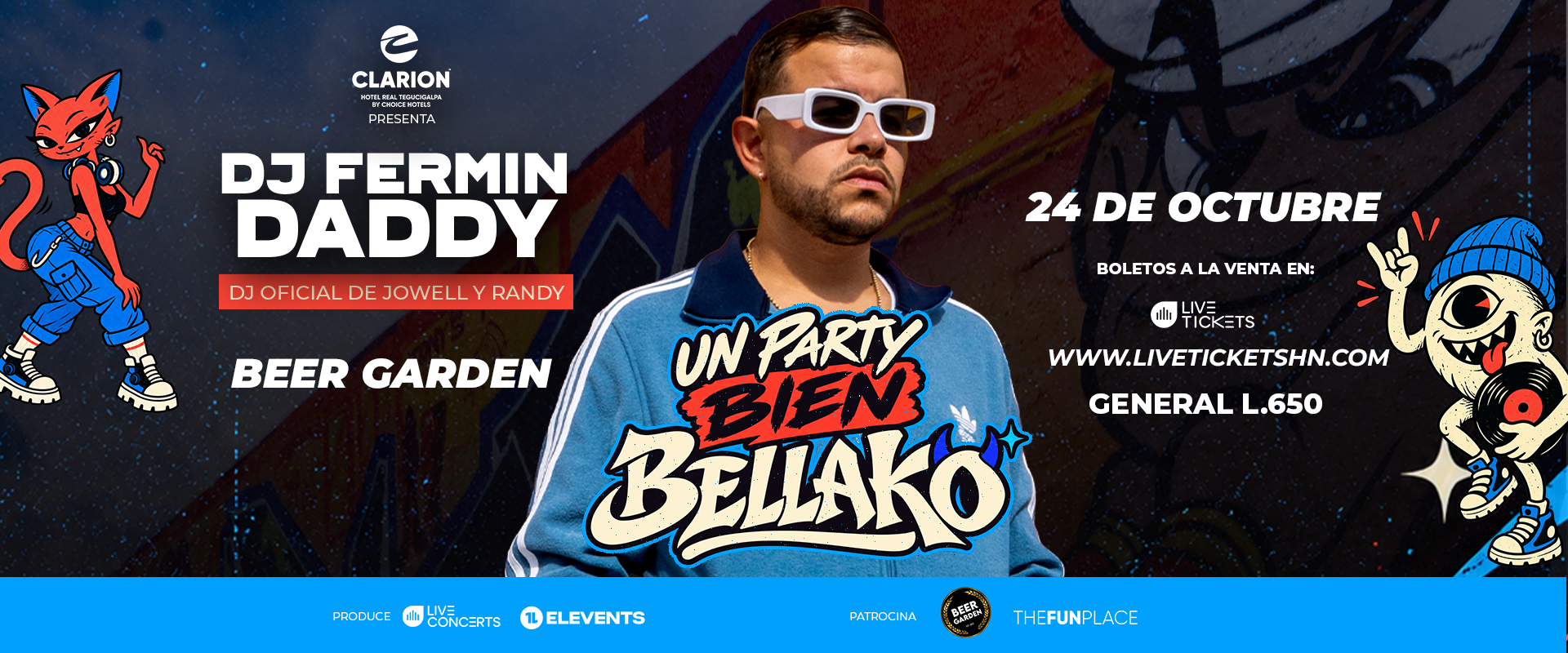 Arte promocional de Un Party Bien Bellako con DJ Fermin